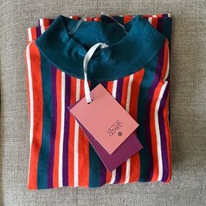 Victor Glemaud x Target Teal Striped Mock Turtleneck